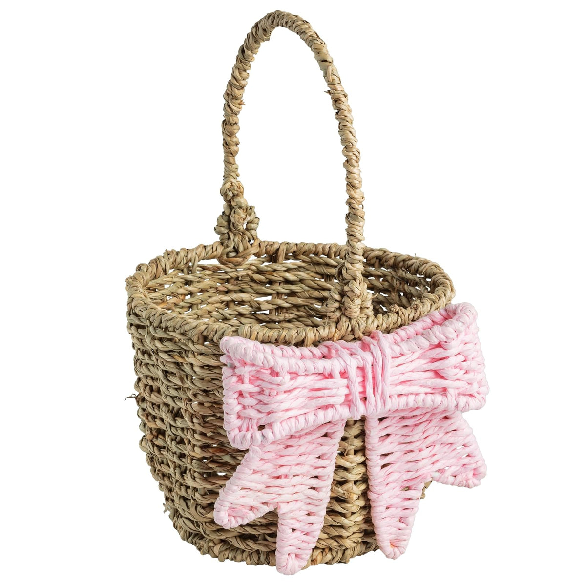 Mud Pie Basket, 9" x 6 1/2", PINK