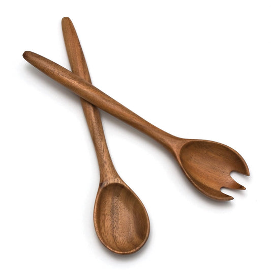 Lipper International Oblong Salad Servers Acacia