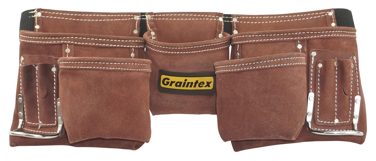 Graintex Tool Belt, Fits waist size 28" to 50", Coffee Brown