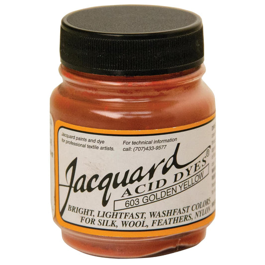 Jacquard Acid Dye for Wool, Silk and Other Protein Fibers, 1/2 Ounce Jar, Concentrated Powder, Golden Yellow 603