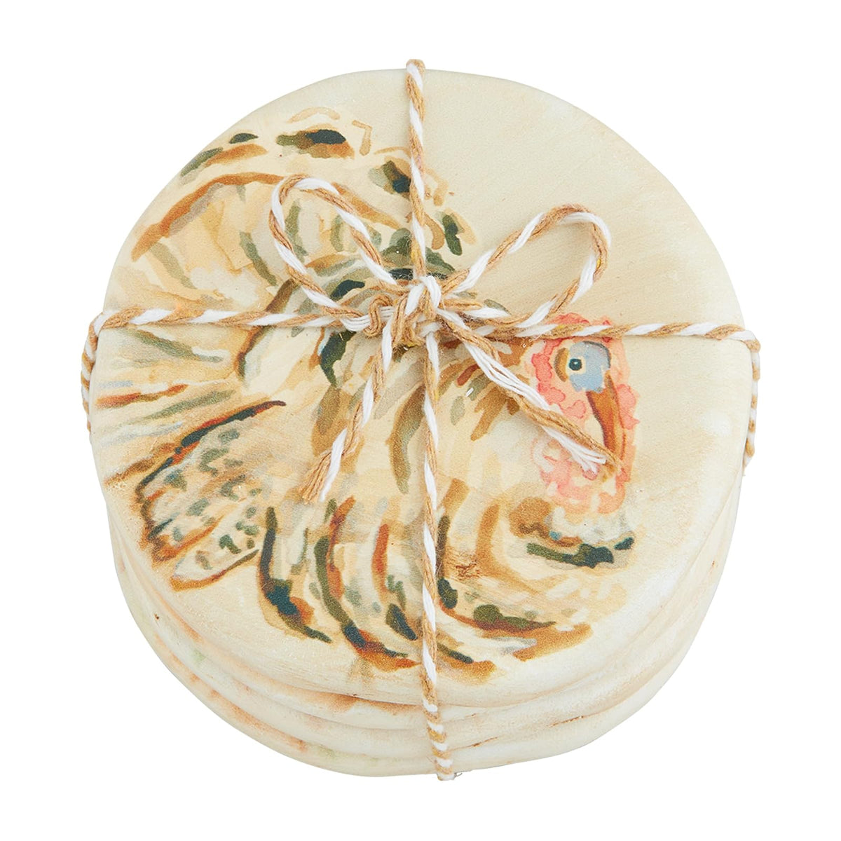 Mud Pie Drink Coaster, 3 1/2", White