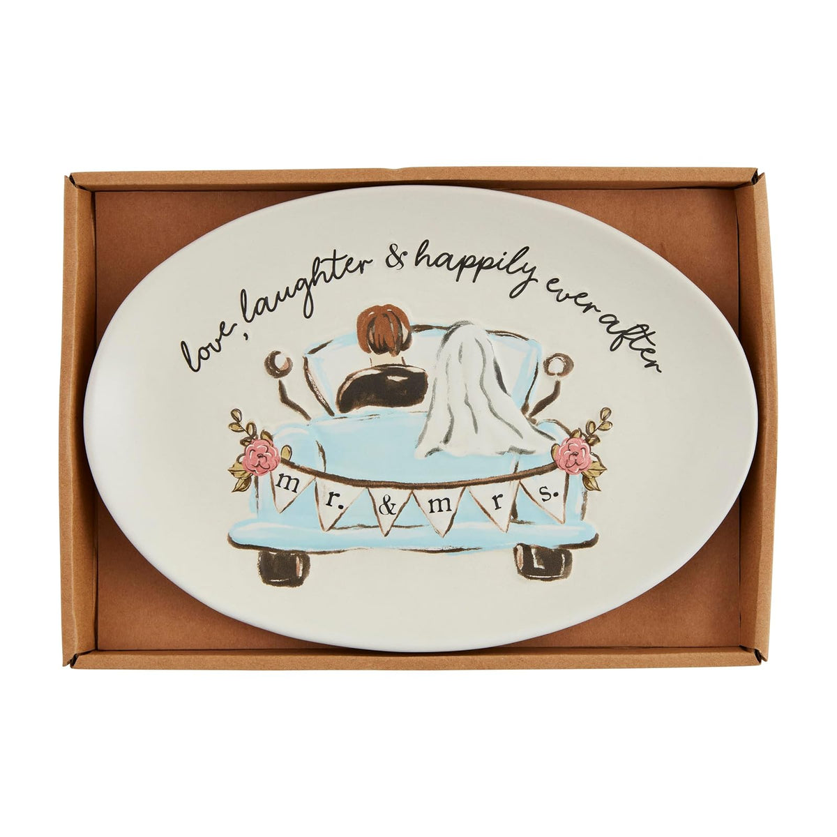 Mud Pie Dishware Plate, 7" x 10", White