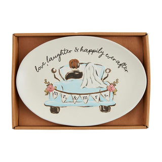 Mud Pie Dishware Plate, 7" x 10", White
