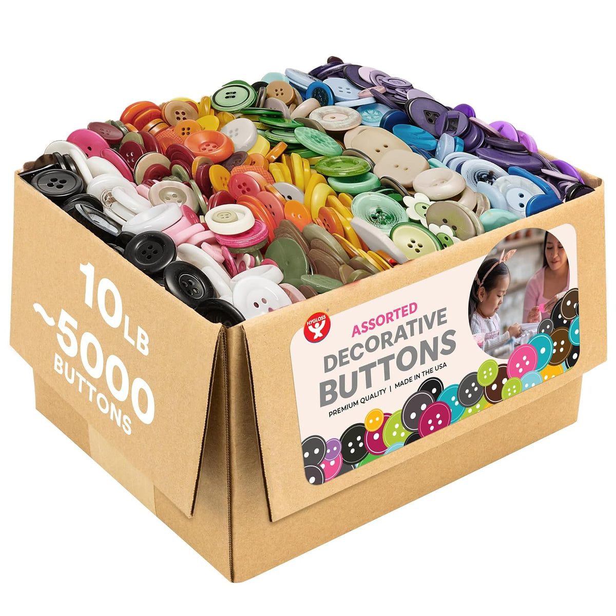Hygloss Sewing Button, 10-Pounds, Assorted Mix