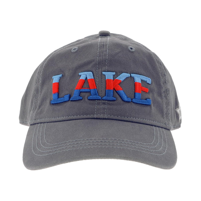 Pavilion Gift Company Hat, Gray, Red, Blue, Lake - Gray Baseball Cap Hat Lake Lo