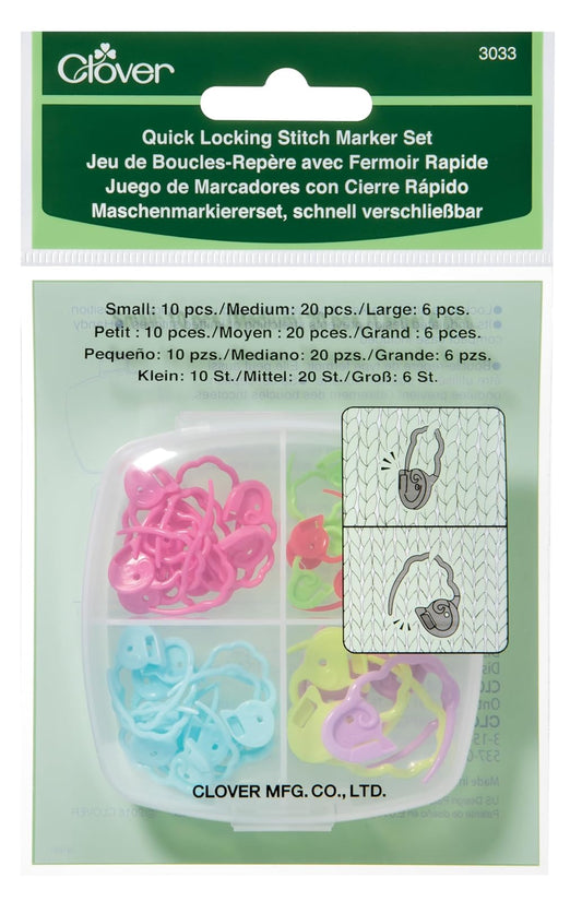 CLOVER 3033 Quick Locking Stitch Marker Set