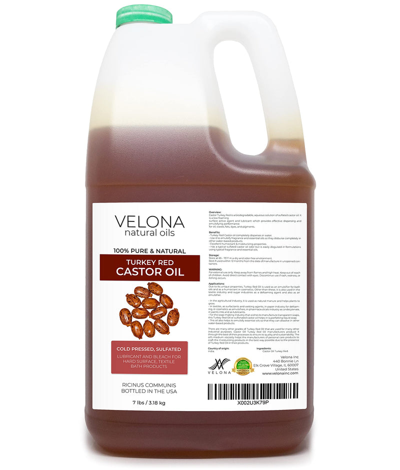 velona Castor Oil Turkey Red 112 oz | 100% Pure and Natural Carrier Oil | Cold Pressed | Hair, Body and Skin Care | Use Today - Enjoy Results