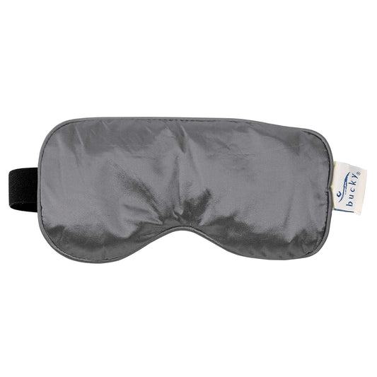 Bucky Serenity Spa Mask, Hot & Cold Therapy (Warm In Microwave or Cool In Freezer), Filled With All Natural Buckwheat Seeds, Conforms to Face with Luxurious Satin Cover - Gray