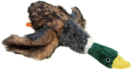 Pet Lou 00836 Medium Plush Dog Chew Toy, 8-Inch Mallard Duck