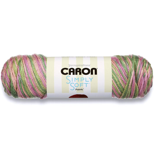 Spinrite Yarns (CA) Caron Simply Soft Paints Yarn (4) Medium Worsted Gauge 100% Acrylic - 5 oz - Paints Rose Garden - Machine Wash & Dry