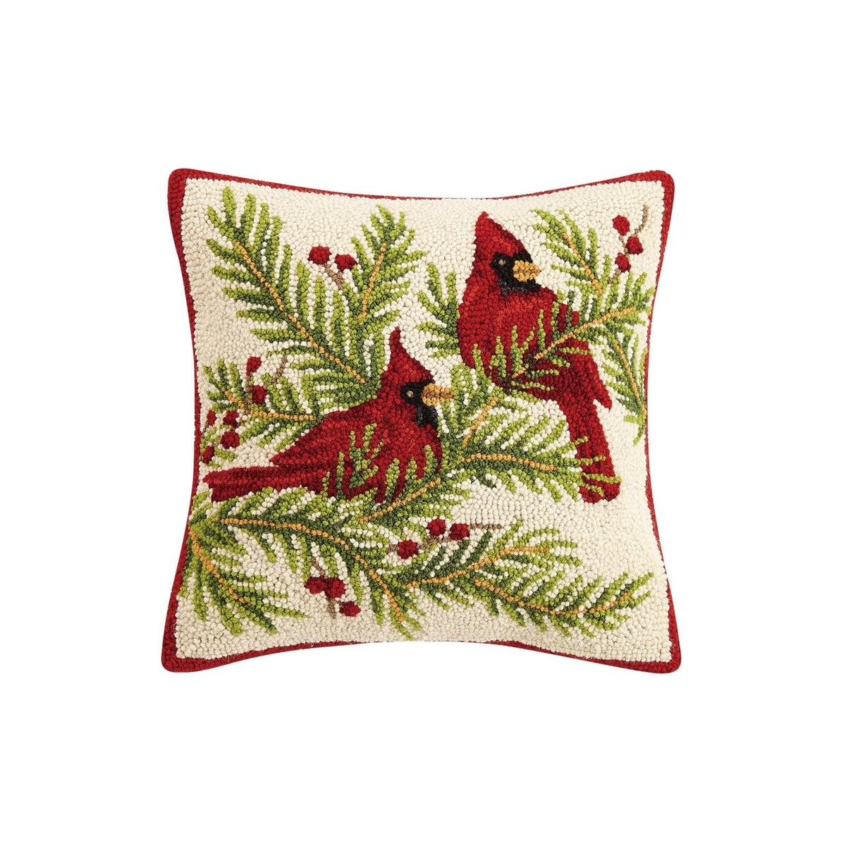 Peking Handicraft Pillow, 16 inches by 16 inches, Red