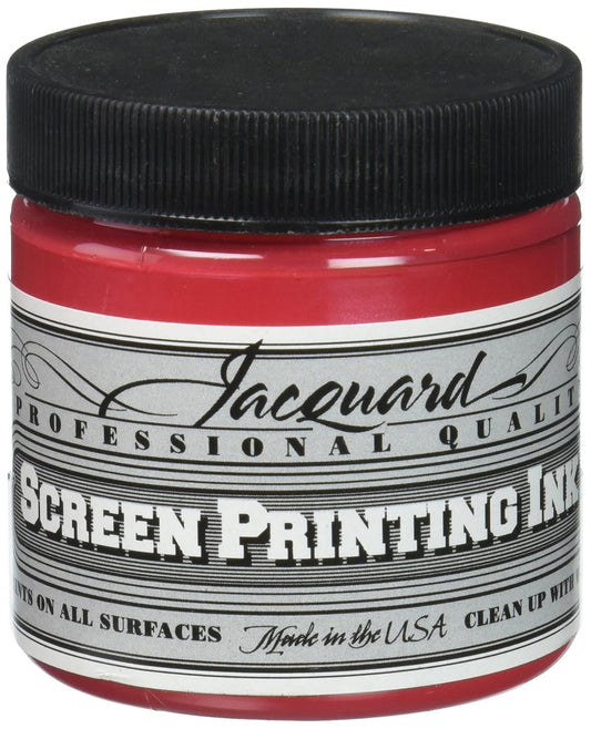Jacquard Professional Screen Print Ink, Water-Soluable, 4oz Jar, Opaque Red (126)
