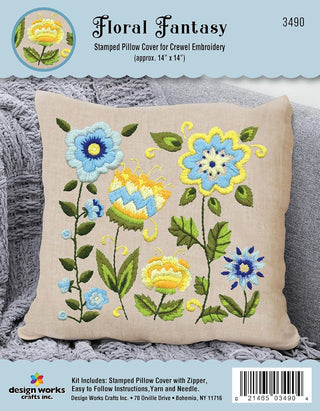Design Works Crafts Inc. Floral Fantasy Crewel Pillow Kit