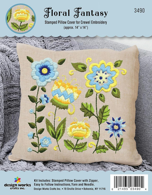 Design Works Crafts Inc. Floral Fantasy Crewel Pillow Kit