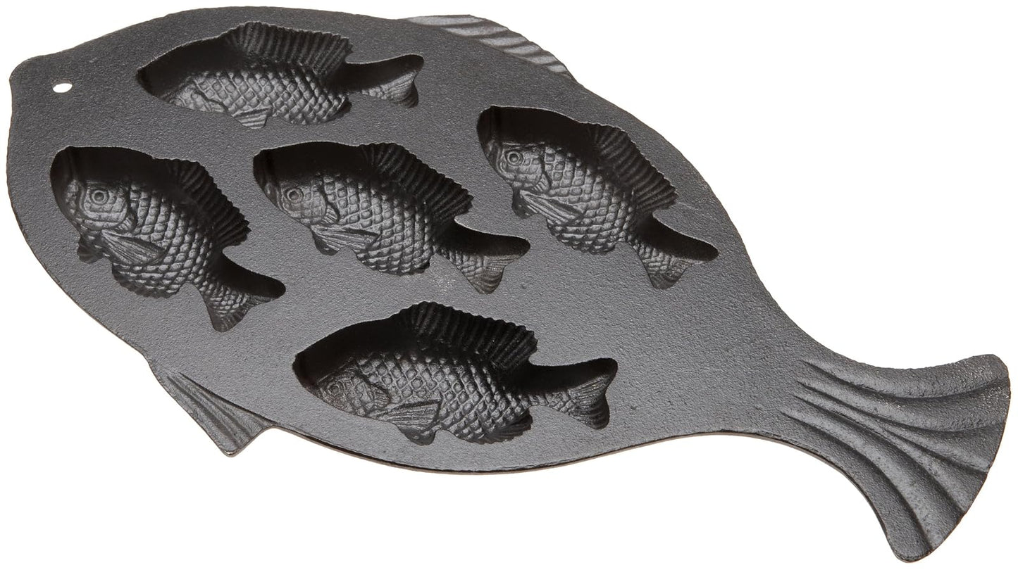 Old Mountain 10145 Fish Impression Cornbread Pan, Cast Iron