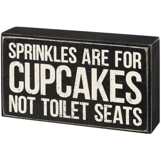 Primitives by Kathy Decorative Signage, 7 x 4 x 1.75 inches, Black and white