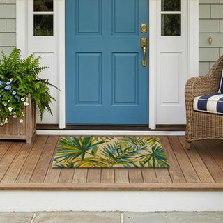 Home Furnishings By Larry Traverso Rug, 18" x 30", Palm Leaves