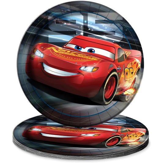 Unique Industries Disney Cars III Dinner Party Paper Plates, 9", 8 Ct.