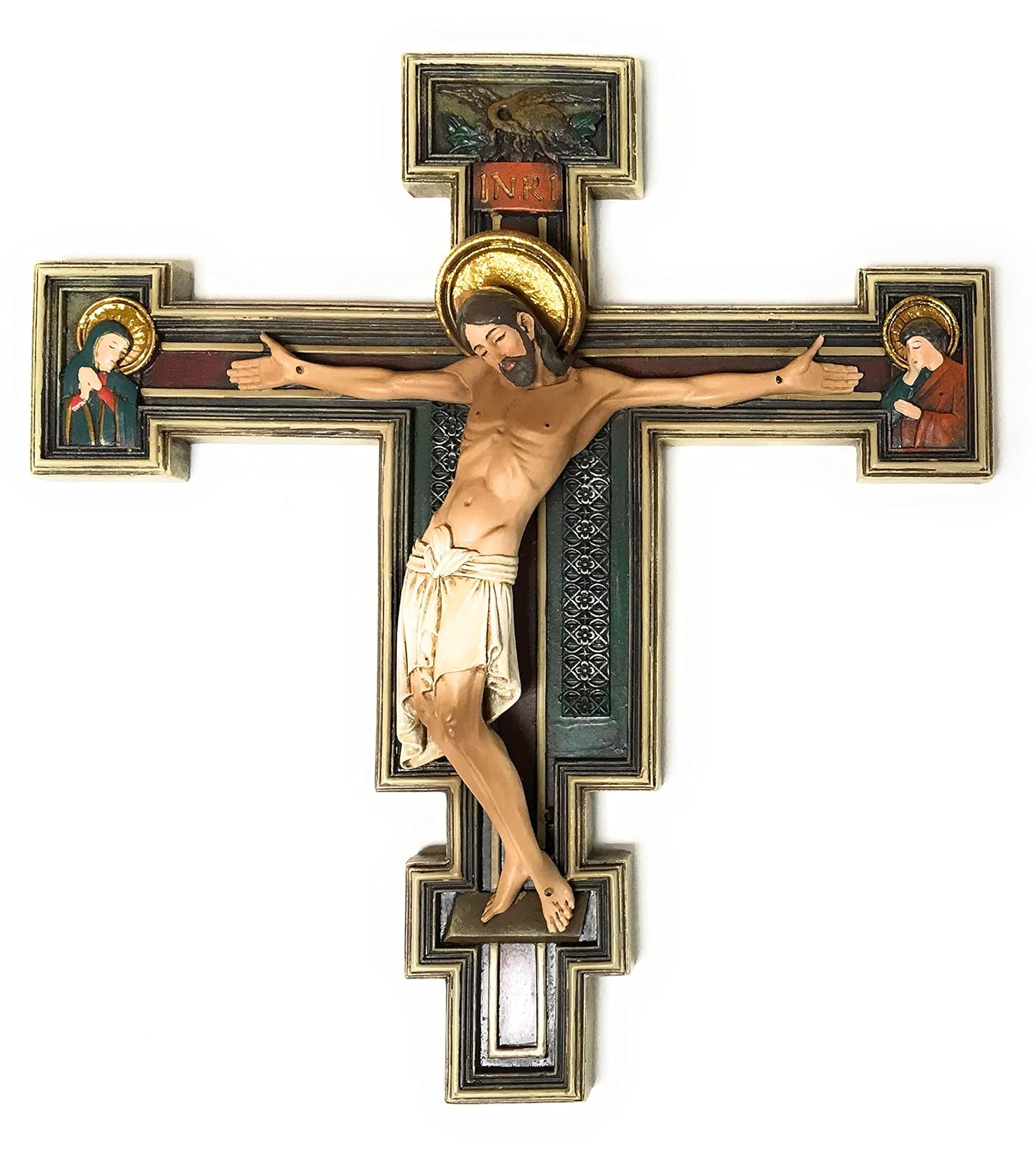 Roman, Inc Resin San Damiano Byzantine Wall Cross Crucifix, 10 1/4 Inch