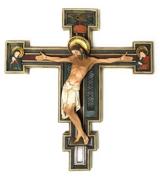 Roman, Inc Resin San Damiano Byzantine Wall Cross Crucifix, 10 1/4 Inch