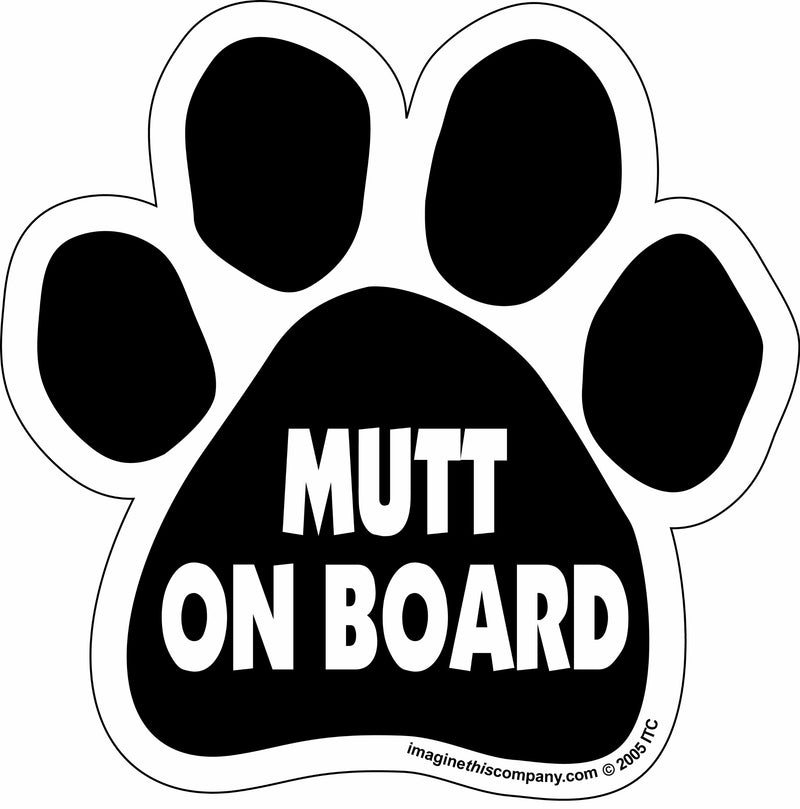 Imagine This Paw Car Magnet, Mutt on Board, 5-1/2-Inch by 5-1/2-Inch