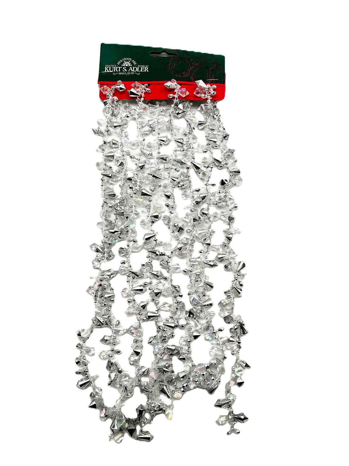 Kurt Adler Garland, 9 Foot, Silver