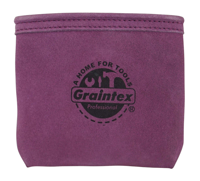 GRAINTEX SS2282 Nail Pouch with Clip Purple Color Suede Leather for Constructors, Electricians, Plumbers, Handymen