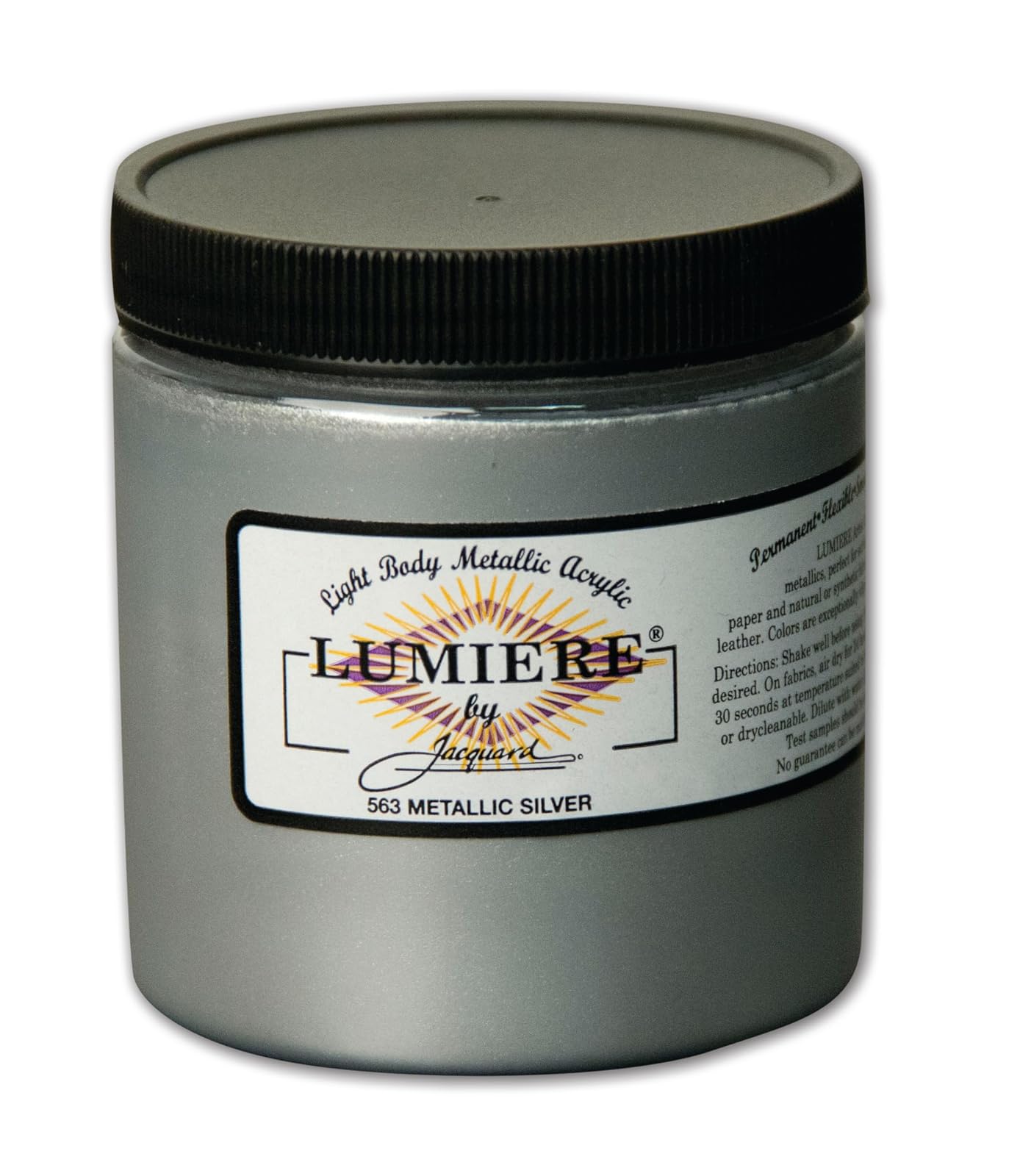 Jacquard Lumiere Fabric Color 8 oz Jar - Metallic Silver