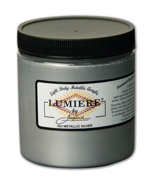 Jacquard Lumiere Fabric Color 8 oz Jar - Metallic Silver