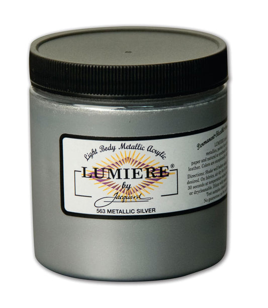 Jacquard Lumiere Fabric Color 8 oz Jar - Metallic Silver