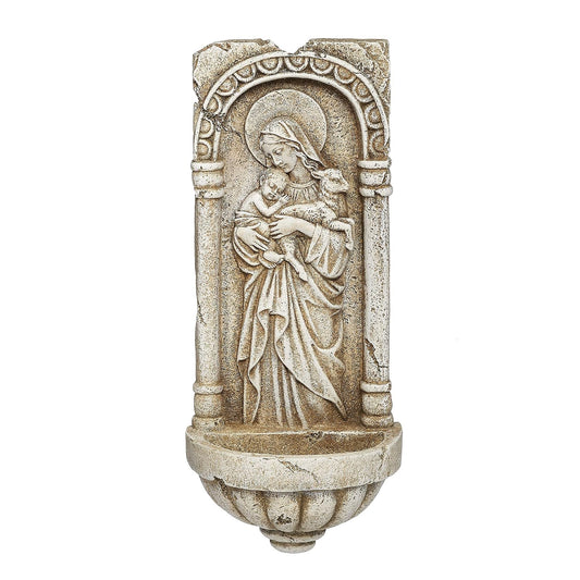 Roman Innocence Water Font Cement Finish 10.25-Inch Height