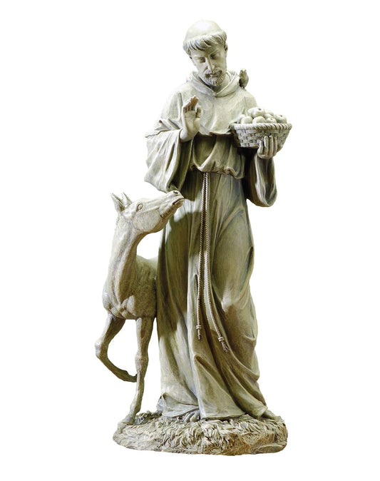 Roman Joseph Studio 90789 Tall St. Francis with Horse Statue, 25.5-Inch