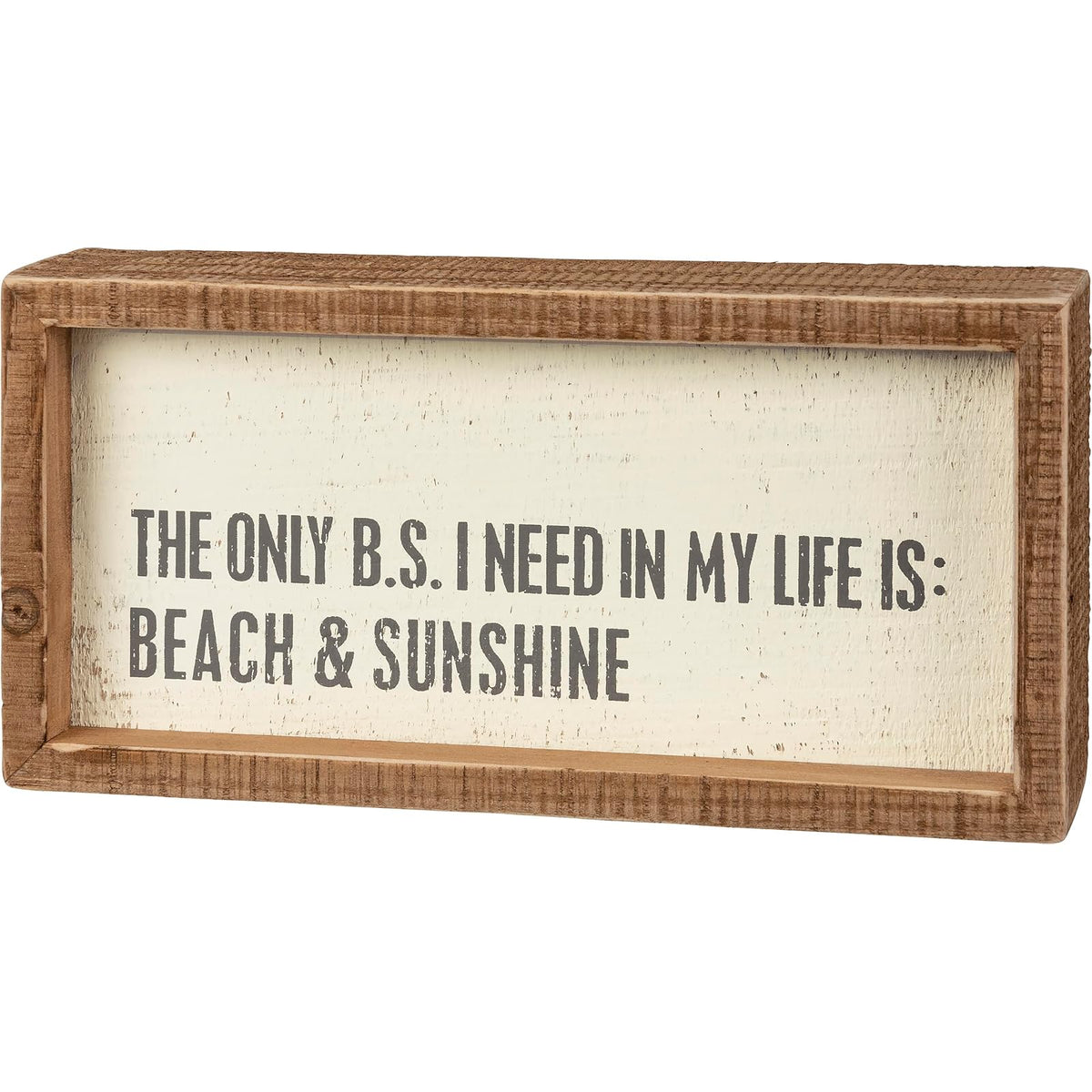 Primitives by Kathy Decorative Signage, 8" x 4" x 1.75", tan, wood, white, black