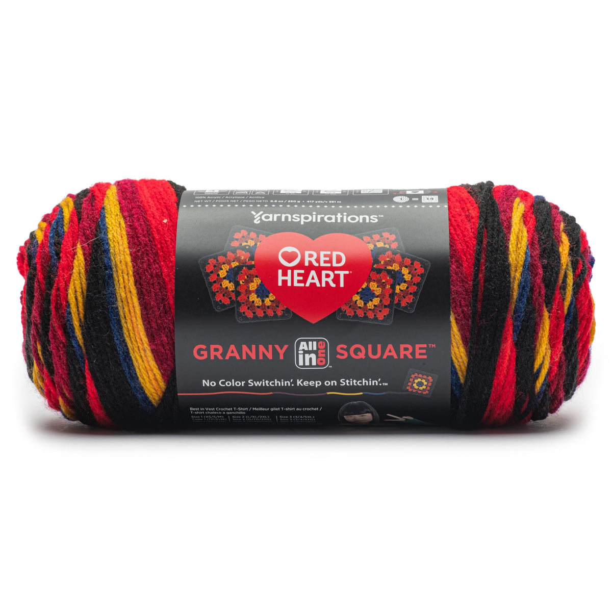 Red Heart Yarn, 250g/8.8oz, Black - Moody Cherry