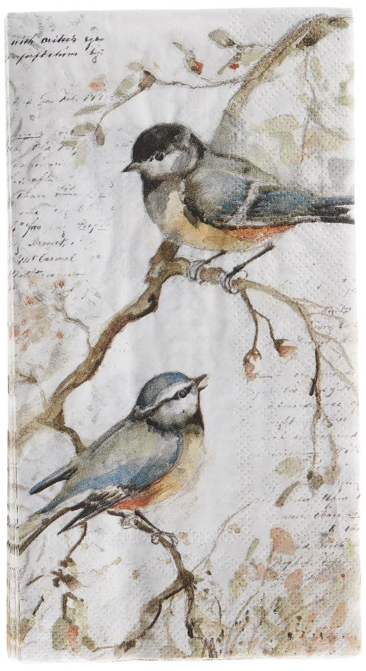 Boston International IHR 3-Ply Paper Napkins, 16-Count Guest Size, Happy Little Titmice