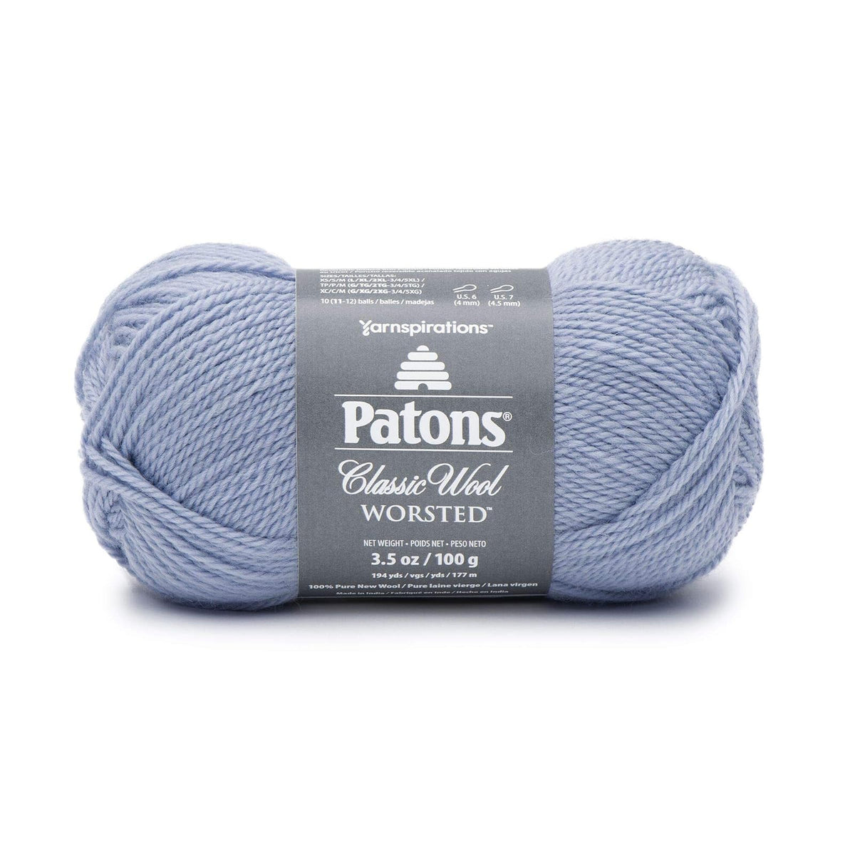 Spinrite Yarns (CA) Patons Classic Wool Yarn, Blue Fog