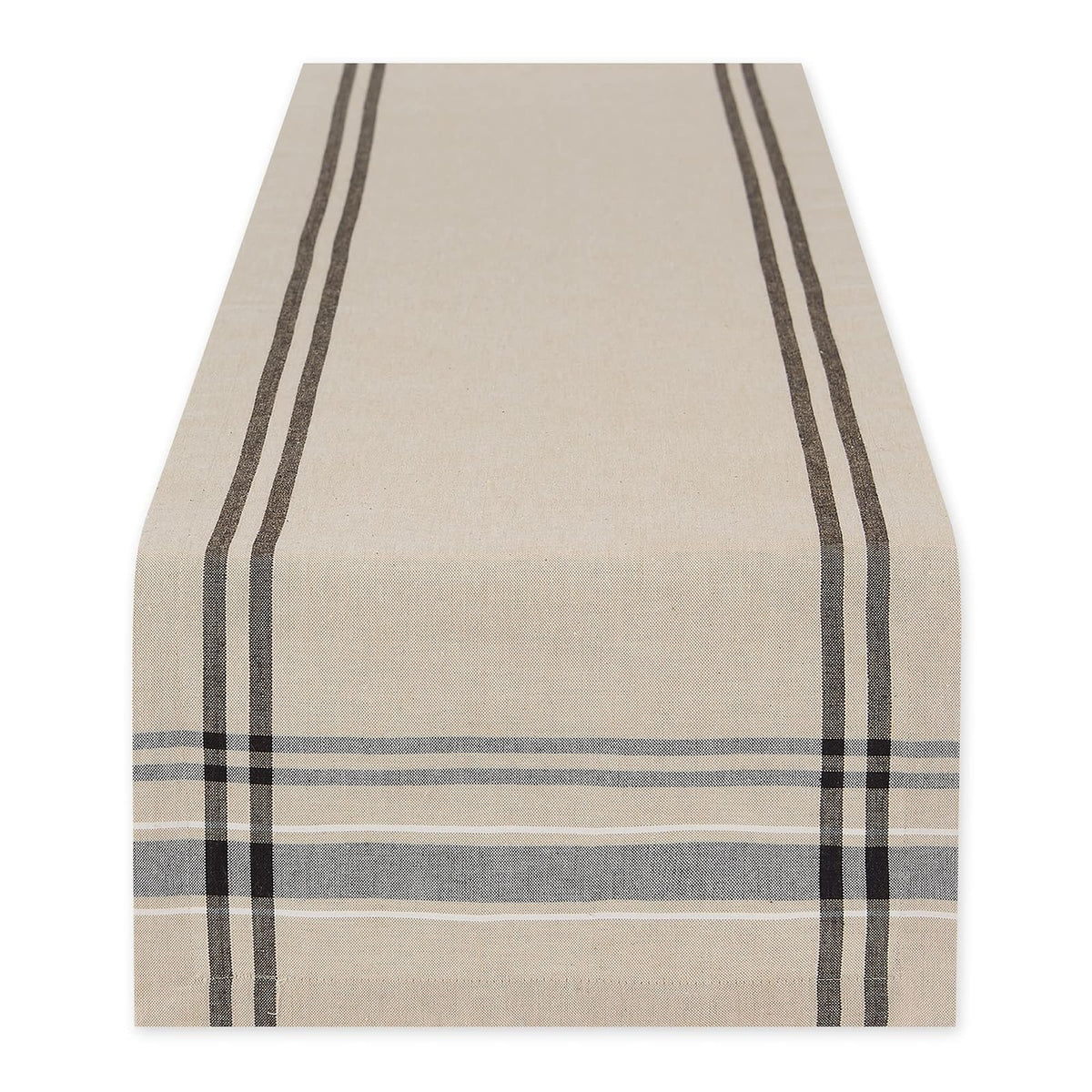 DII Table Runner, 14x108 Inches (Pack of 1), Taupe/Black