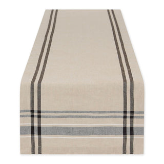 DII Table Runner, 14x108 Inches (Pack of 1), Taupe/Black