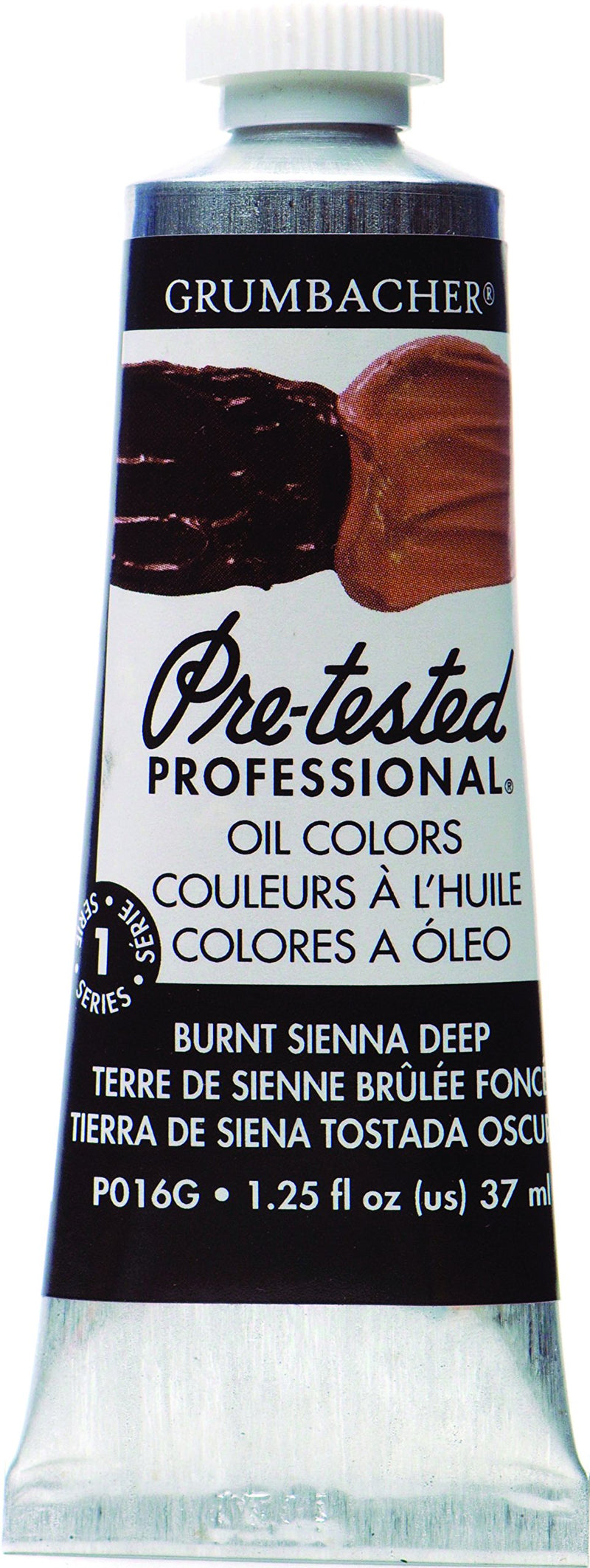 Grumbacher Pre-Tested Oil Paint, 37ml/1.25 Ounce, Burnt Sienna Deep (P016G)