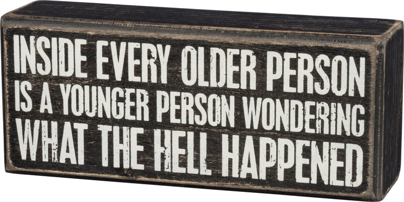 Box Sign - What Happened SIZE: 6" x 2.50"