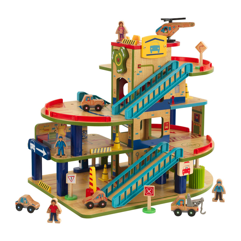 KidKraft Wash N Go Wooden Car Garage Playset