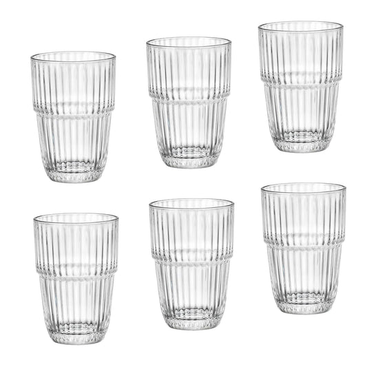 Bormioli Rocco Drinking Cup, 12.9 Ounces (Pack of 6), Clear