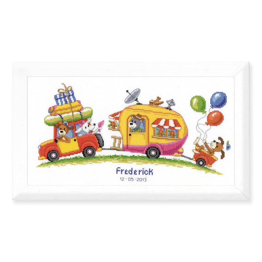 Vervaco Counted Cross Stitch Kit Road Trip Vacation 16" x 8.4"