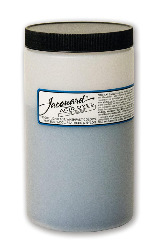 Jacquard Acid Dye for Wool, Silk and Other Protein Fibers, 1 Pound Jar, Concentrated Powder, Turquoise 624