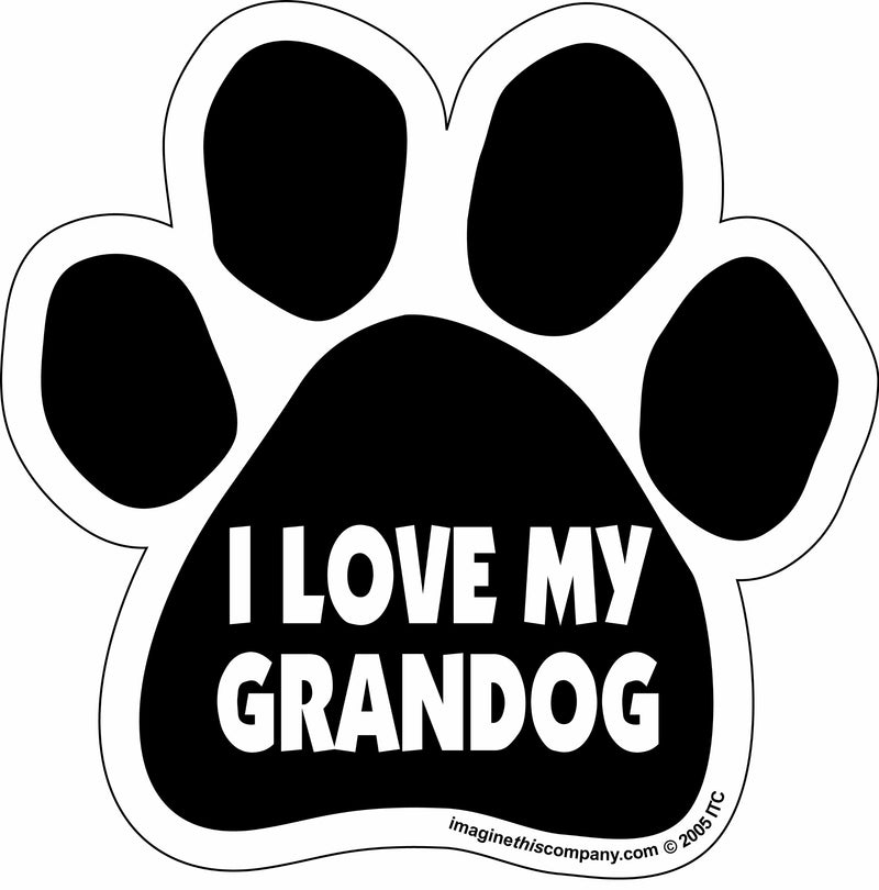 Car Magnet-Paw-I love my Grandog- 5.5" x 5.5"