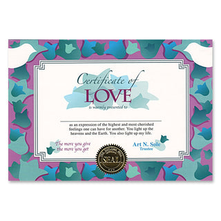 Beistle Certificate Of Love, 5" x 7", 6 Per Package