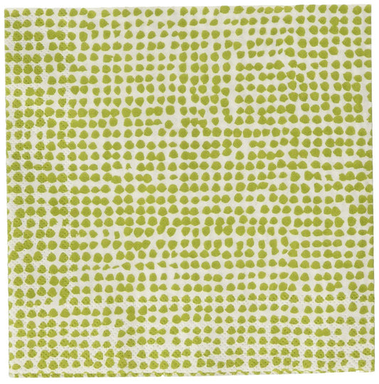Boston International Hire Marimekko Cocktail Beverage Paper Napkins, 5" x 5", Orkanen White/Green