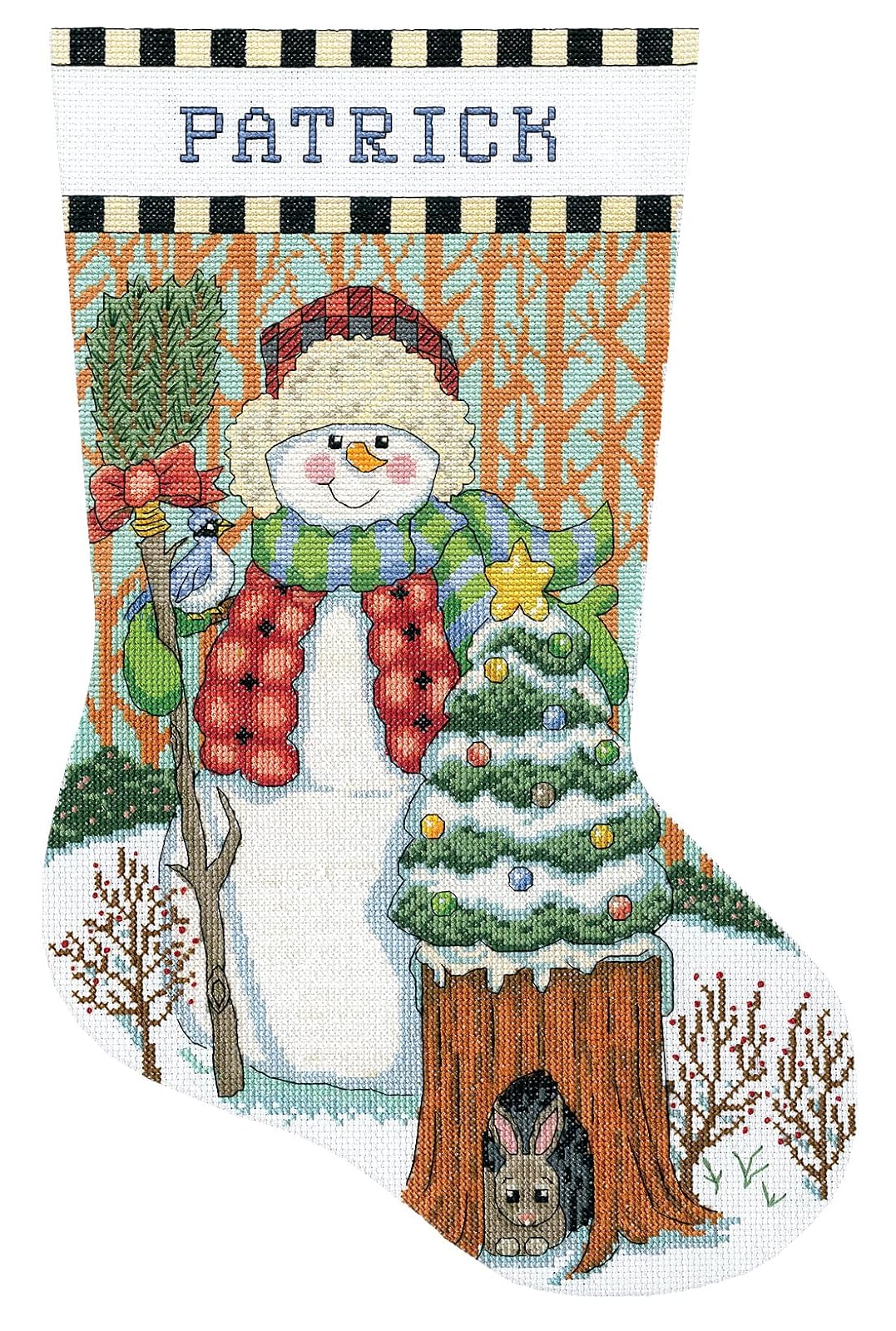 Design Works Crafts Woodland Snowman Counted Cross Stitch Stocking Kit