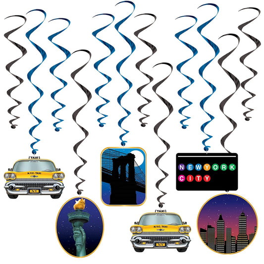 Beistle New York City Hanging Swirls (12 Pcs) - 1 Pack
