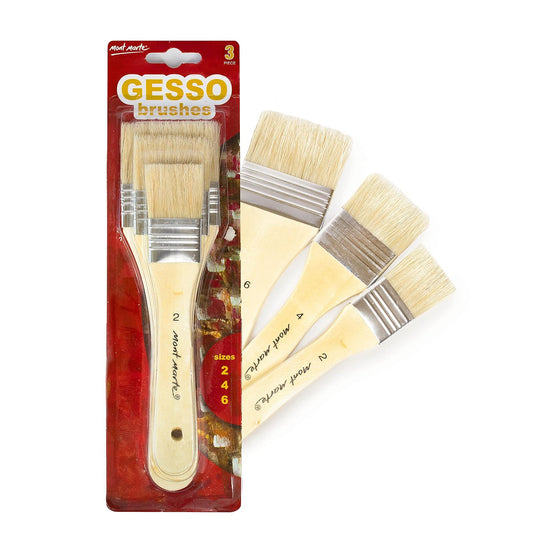 Mont Marte Gesso Brushes Sizes 2.4.6